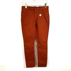 Dittos Rust Skinny Jeans Size 28 Women's Cotton Blend Front Pockets Hand Dyed